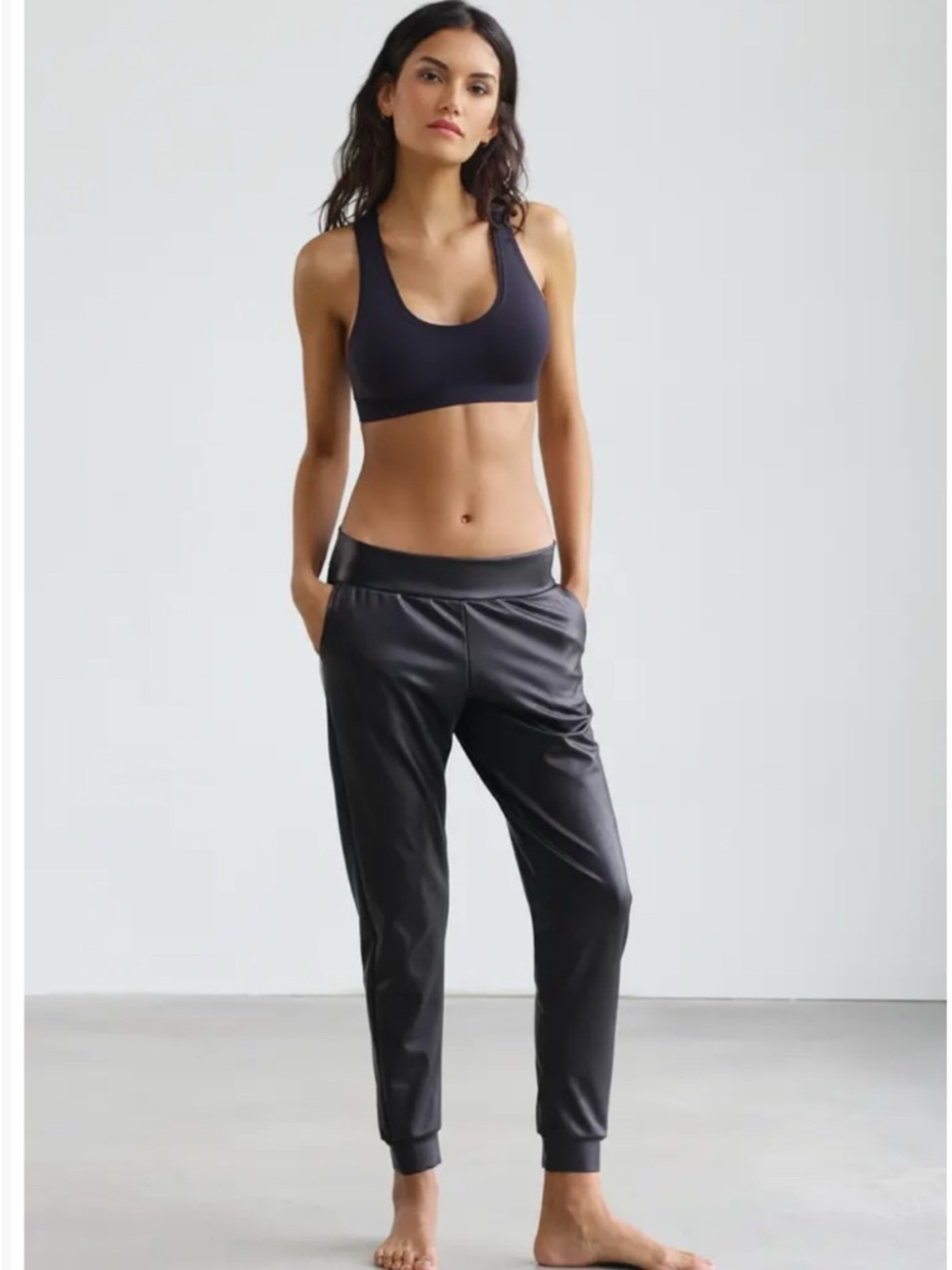Commando Faux Leather Jogger Pants small